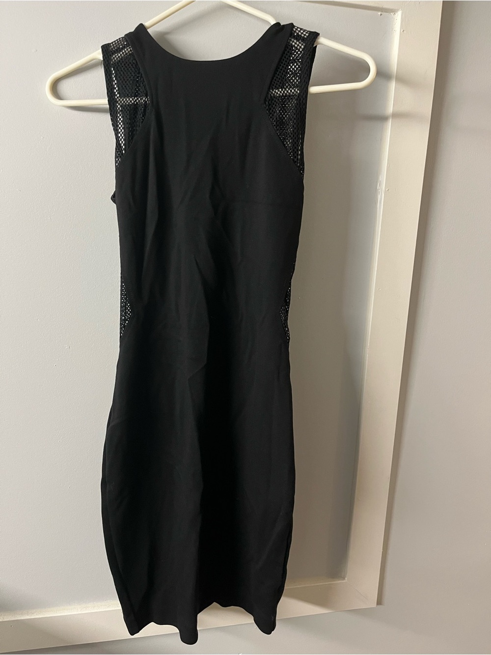 Dynamite Black Sleeveless Dress with Mesh Accent